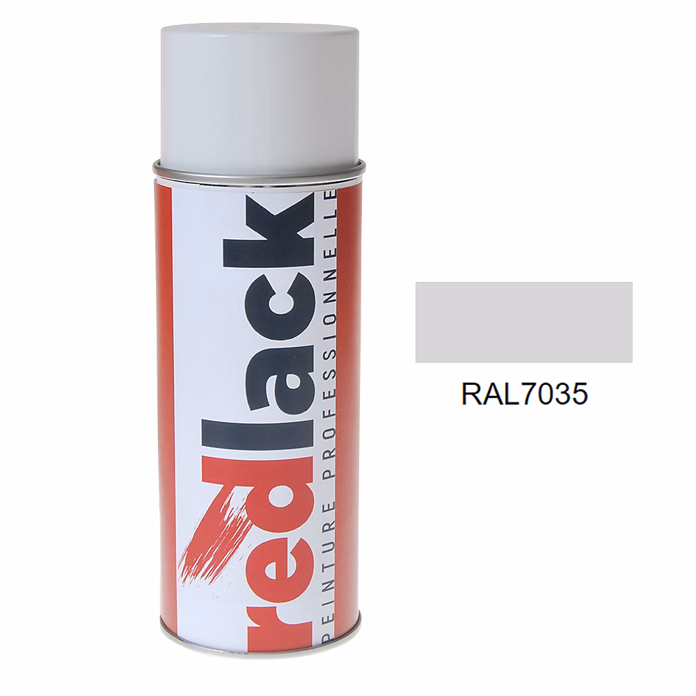 Bombe de peinture Aérosol | spray – 400ml – RAL 7035 Gris clair – Mat – multisupport – Redlack – RAL7035