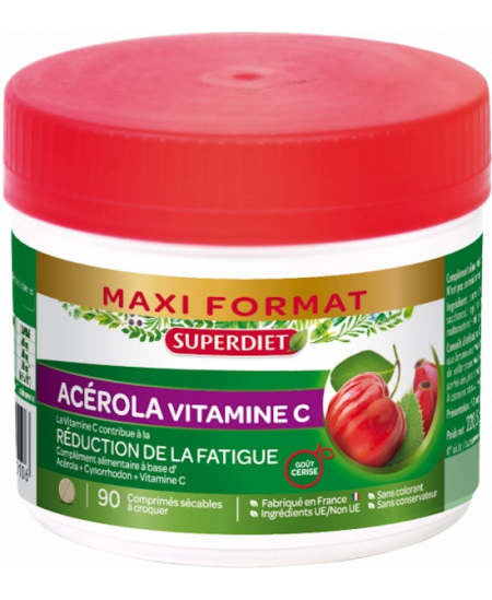 Super Diet - Acérola 500 Vitamine C naturelle - 90 comprimés