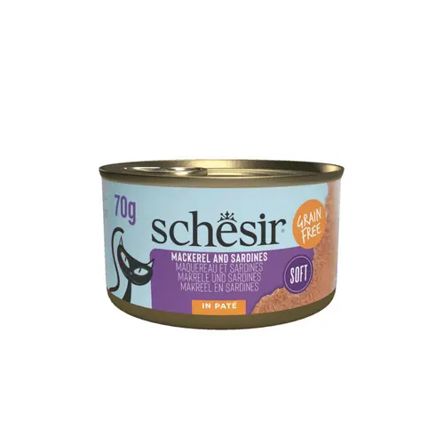 Jardin à découvrir：Alimentation humide pour chat maqueraux et sardines Schesir - 70 g