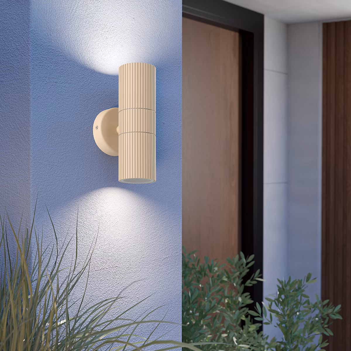 Applique murale extérieur LED double tête GU10 IP44 beige sable Eglo Tomelloso – Réf. SJHBJZFAA0739258219