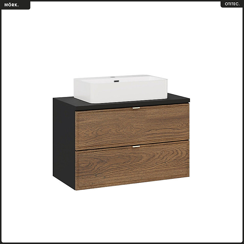 Ensemble de meubles sous vasque – 80 cm, avec Plan, Vasque, MÖRK