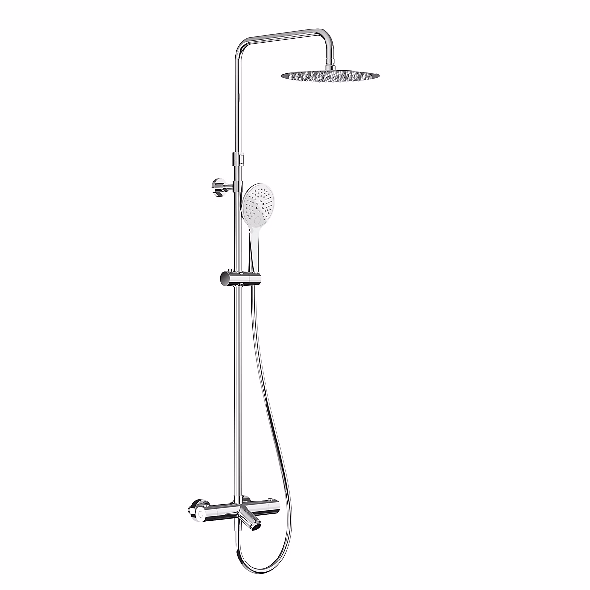 Colonne bain/douche douche thermostatique avec pommeau et douchette 3 jets – chrome, Kramer Colors