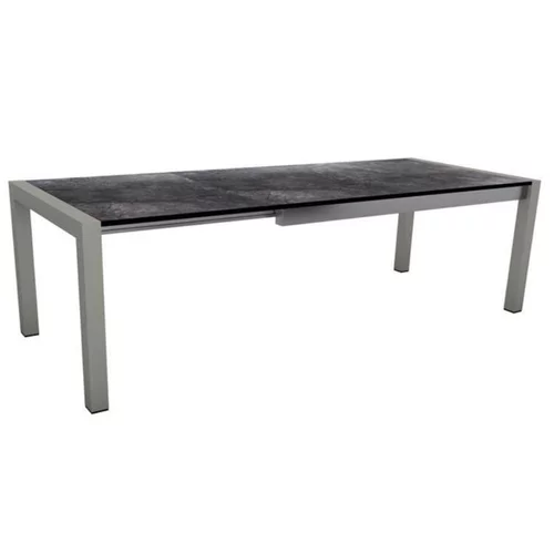 Nature extérieur：Table coloris graphite/marbre foncé en aluminium Stern - 174(214/254) x 90 x 75 cm
