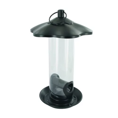 Conçu pour le jardin：Mangeoire jolie fleur noire en acier Ø 17 x 27 cm