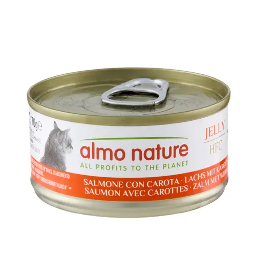 Jardin & pratique：Pâtée pour chat HFC Jelly au saumon et carotte Almo Nature - 70 g