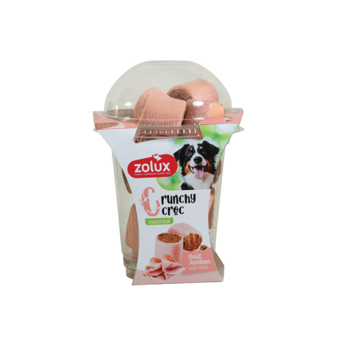 FRIANDISE POUR CHIEN 'CRUNCHY CROC' ZOLUX® - JAMBON - 240G
