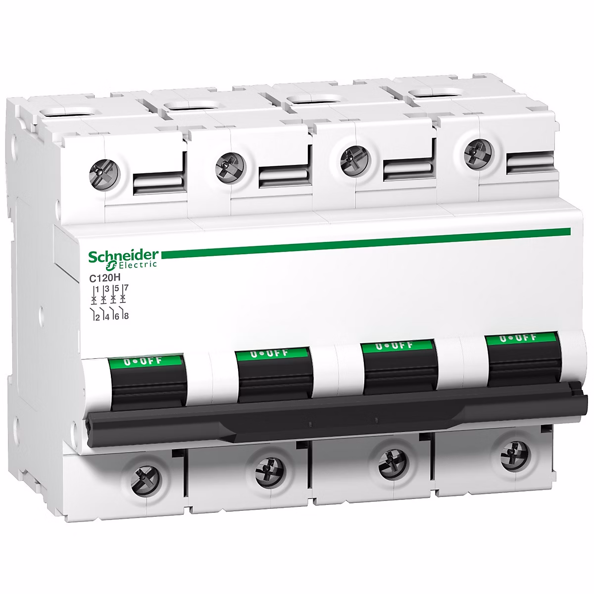 A9n18481 Schneider C120h Disjoncteur Tétrapolaire Schneider 125 A – 4p, Courbe C, 15ka, à Vis