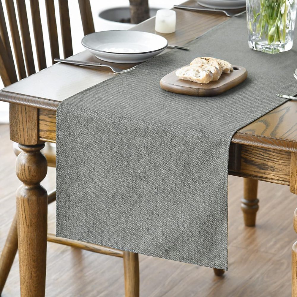 Chemin de Table Polyester Gris Clair 40 × 140 cm