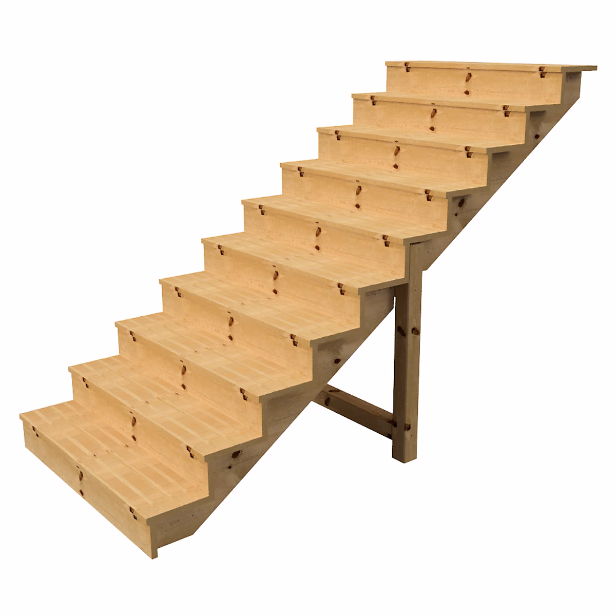 BERLIN Escalier extérieur bois 10 marches H 173cm L-120cm – avec contre marche