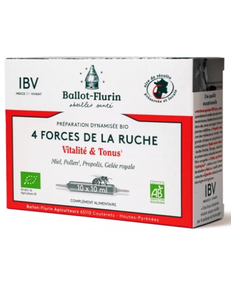 Ballot Flurin Préparation Dynamisée 4 forces de la ruche Eglantine 10 Ampoules