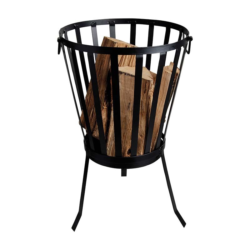 Brasero de jardin - Corbeille à feu en acier noir