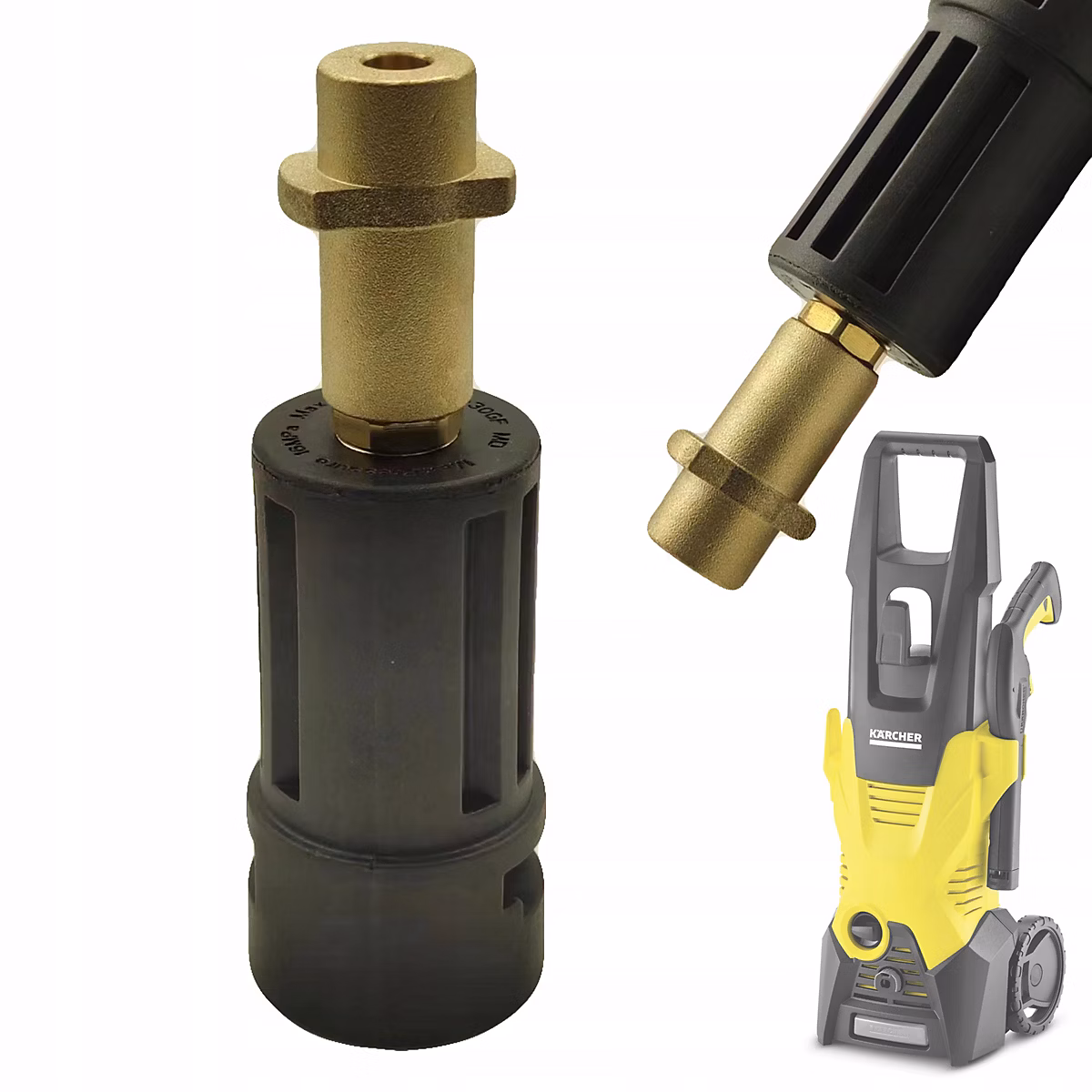 Adaptateur Bayonet de Rechange – Laiton Résistant 160 BAR, Compatible avec nettoyeur Kärcher Série K, 60C Max