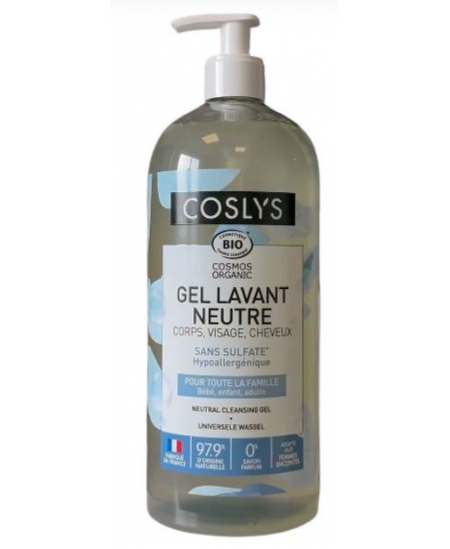 Coslys - Gel lavant neutre corps visage cheveux 1 litre