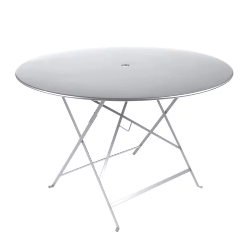 Pour faciliter la vie dehors：Table pliante ronde Bistro en acier Fermob - Ø 117 x 74 cm