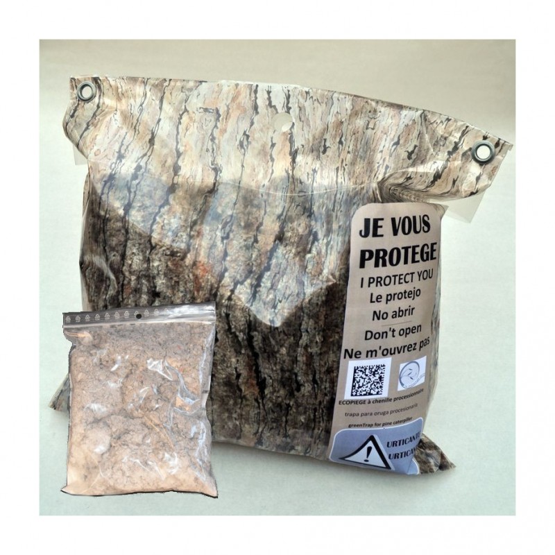 Recharge sac + mastic pour piège chenille processionnaire - sac écorce