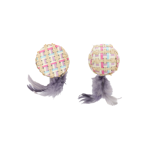 JOUET POUR CHAT 'TEXA' FLAMINGO® - BALLE + DISQUE VIOLET - 9x4,5x4,5CM