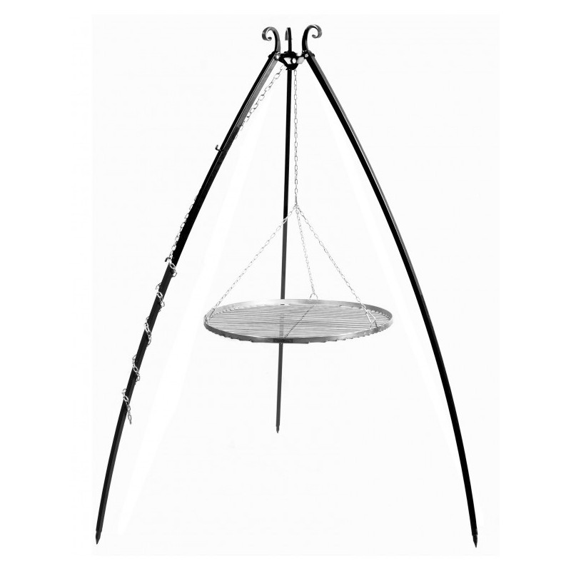 Grille de cuisson suspendue sur trépied 200 cm - Acier 50 cm