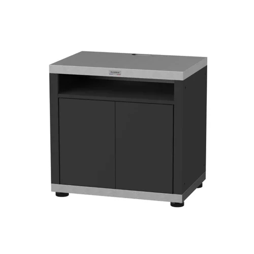 Ambiance jardin：Meuble cuisson avec tablette coloris noir en acier électrozingué Le Marquier - 80 x 55 x 79 cm