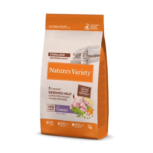 CROQUETTES CHAT NATURE'S VARIETY® NO GRAIN STERILIZED DINDE - 7KG