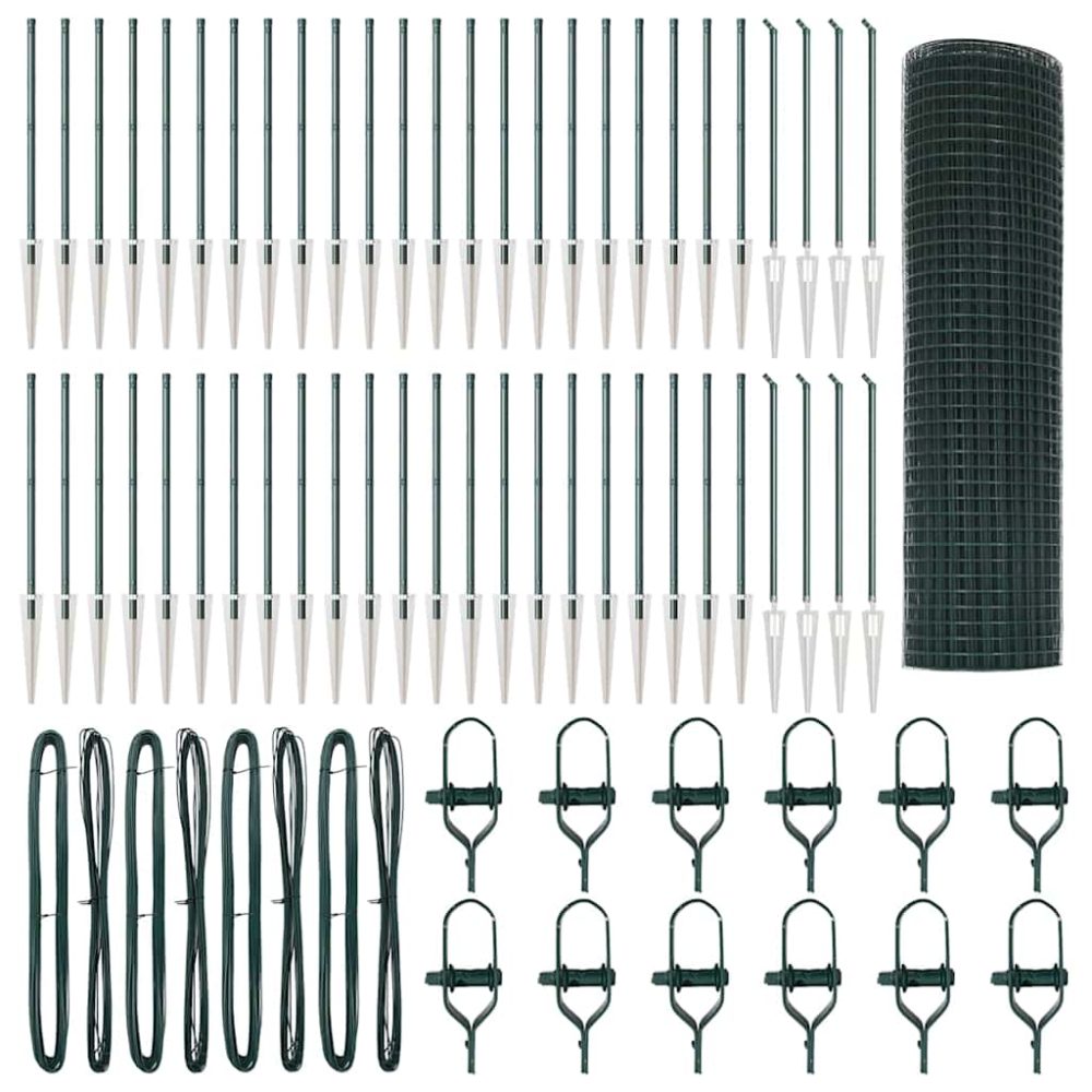 vidaXL Clôture en fil soudé avec pointes 100 x 1 m Vert Maille