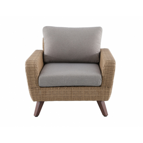 FAUTEUIL 'ROYAL RIVIERA' MWH® - RÉSINE TRESSÉE COUSSINS GRIS