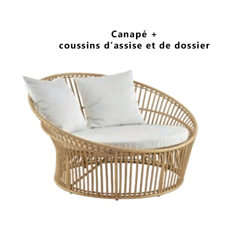 Ensemble canapé rond + coussins Olympia