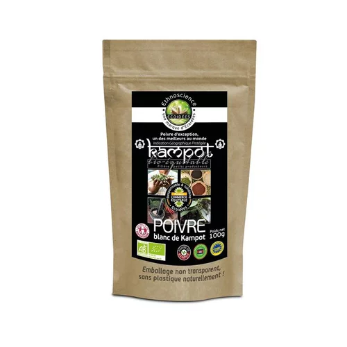 Jardin en extérieur：Recharge poivre blanc bio de kampot biopartenaire 100g