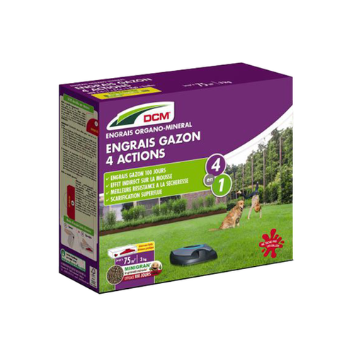 ENGRAIS GAZON 4 ACTIONS DCM® - 3KG