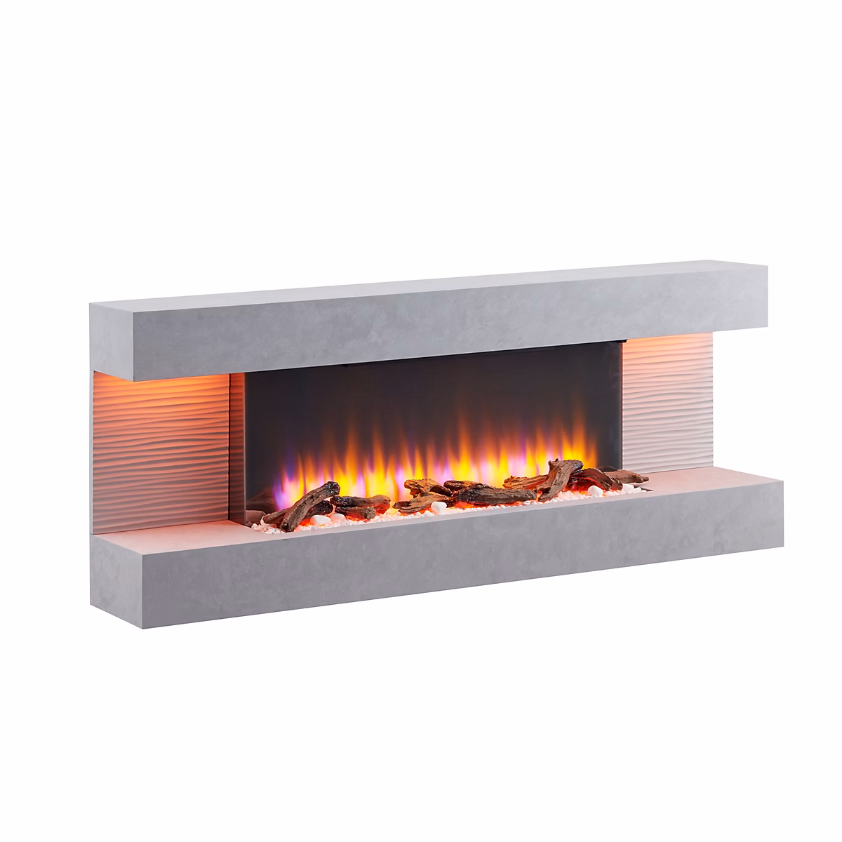 Cheminée électrique BALDERIA Hestia – Cheminée sur pied, 2000 W, Aspect béton