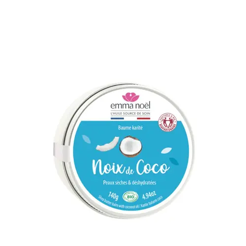 Extérieur nature：Baume au karité bio et à l’huile de coco en boite de 150 ml