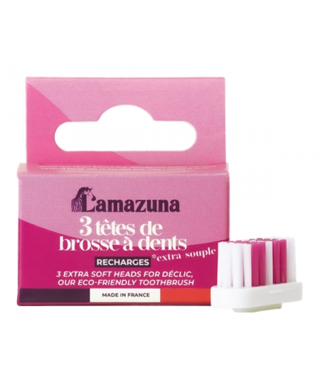Lamazuna Recharge 3 têtes de brosse à dents Extra Souple