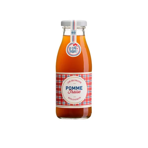 Jardin nature：Jus de Pomme Fraise Bio bouteille 25 cl