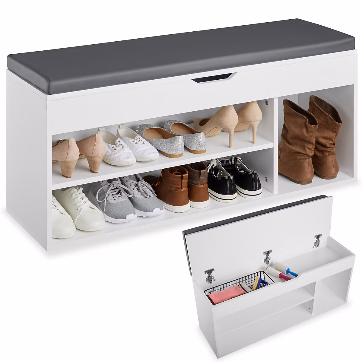 Banc à chaussures pour 9 paires de chaussures blanc – Réf. PREDLXZYH3533651736