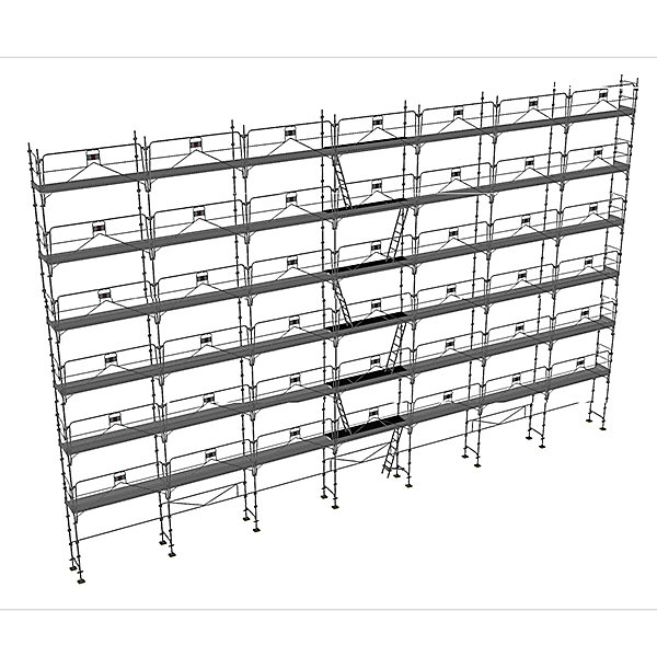 Echafaudage fixe de façade 308m² | Structure seule + Garde – corps – DUO308GC – S