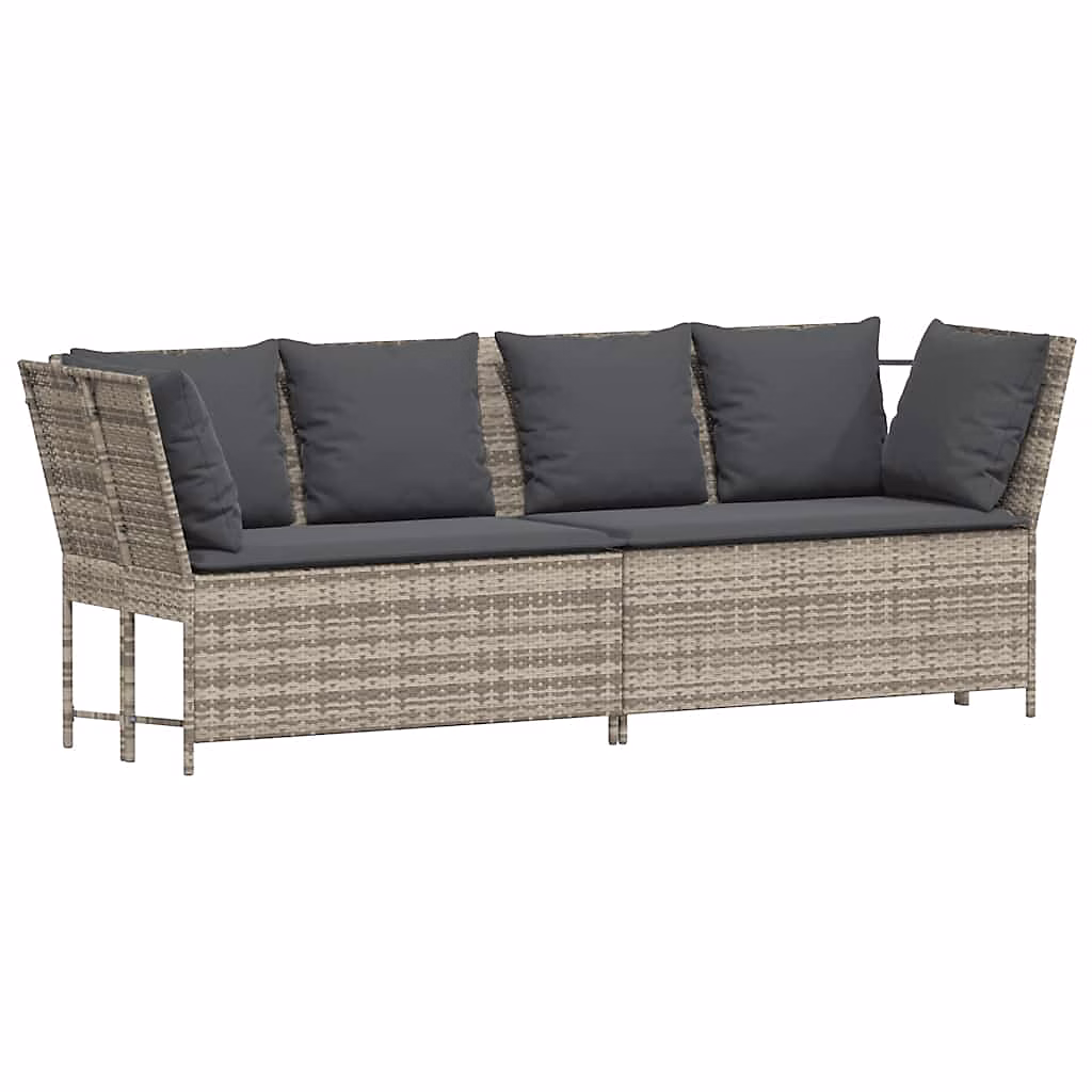 Canapé de jardin et coussins gris clair résine tressée vidaXL – Réf. CFBLNHQNP8419886501