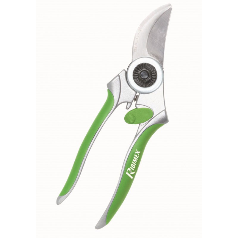 Sécateur 7" Courbe Vert - Lames Inox Antiglisse
