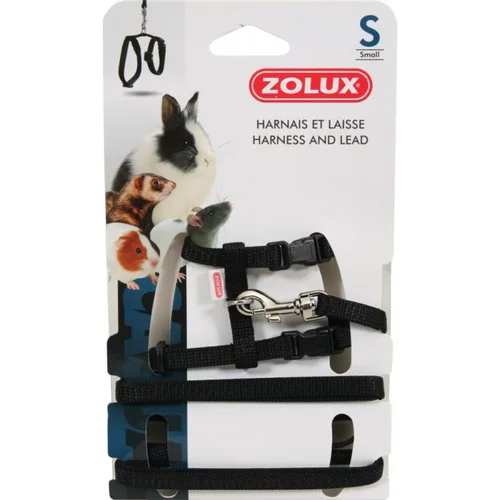 Nature facile：Kit harnais pour le rongeur en nylon coloris noir Zolux – Taille S