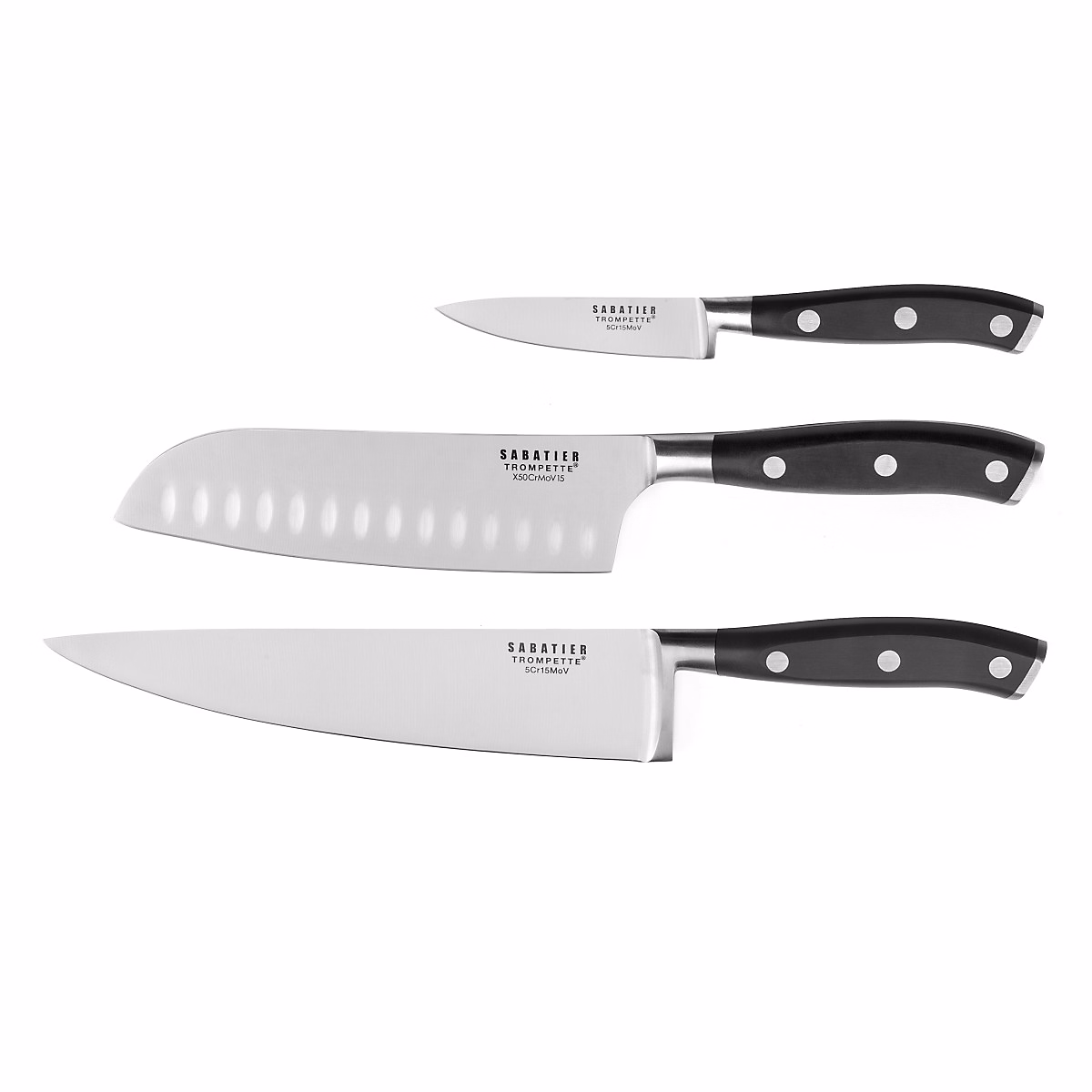 Ensemble 3 couteaux de cuisine Noir – Vulcano par Sabatier Trompette