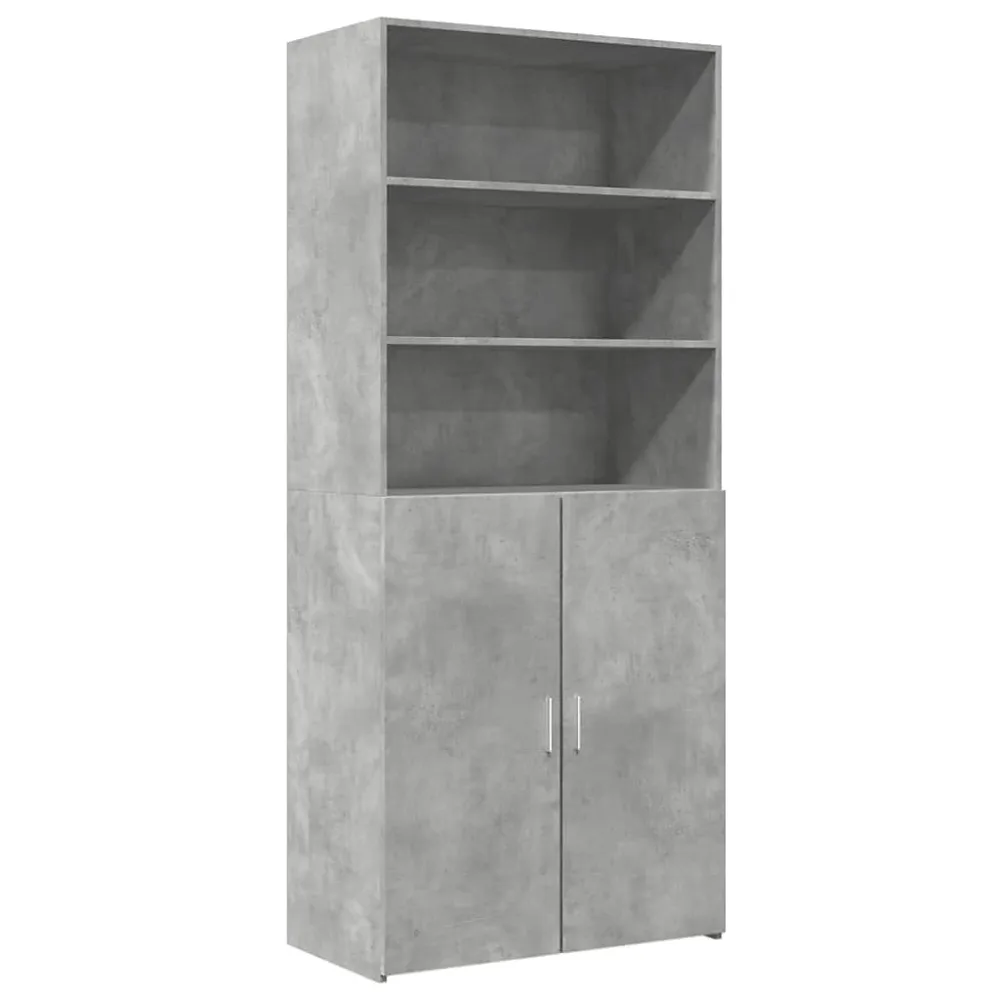 Buffet haut gris béton 80x42 – 5 × 185 cm bois d'ingénierie vidaXL