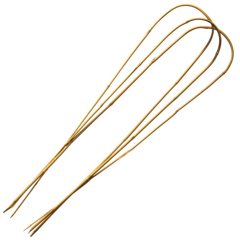 3 tuteurs arceau en bambou pour plantes grimpantes
