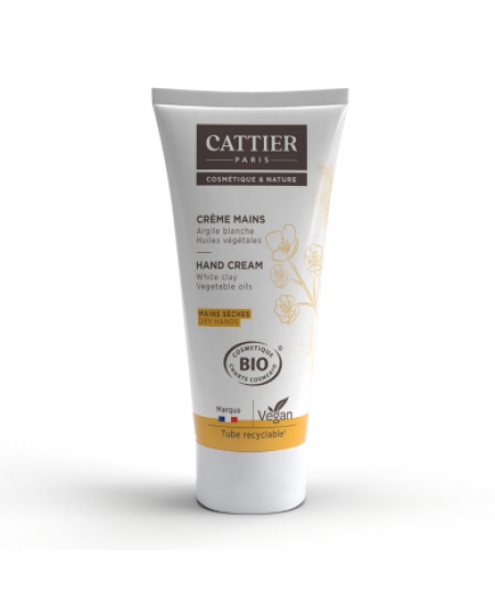 Cattier Crème Mains Sèches Argile blanche 75ml