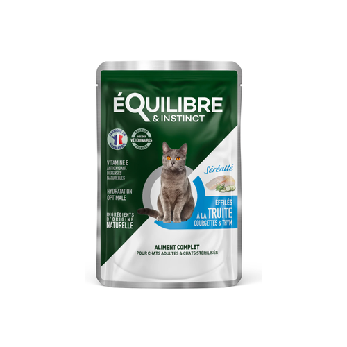 POCHON ÉFFILÉS CHAT - ÉQUILIBRE & INSTINCT® SÉRÉNITÉ - TRUITE - 85G
