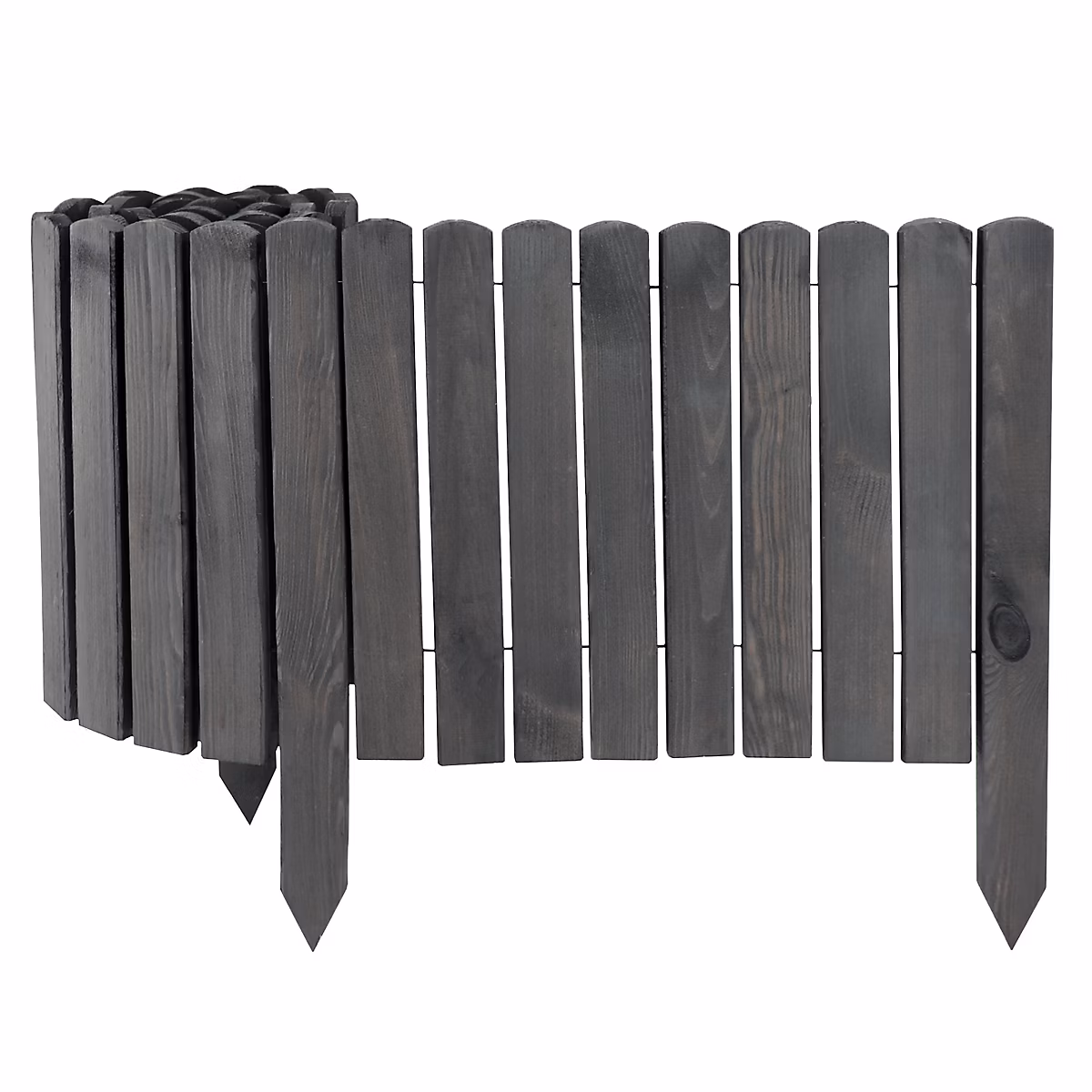 3x Clôture en bois gris 10 × 200 cm Bordure flexible pour massifs & pelouse Aquagart