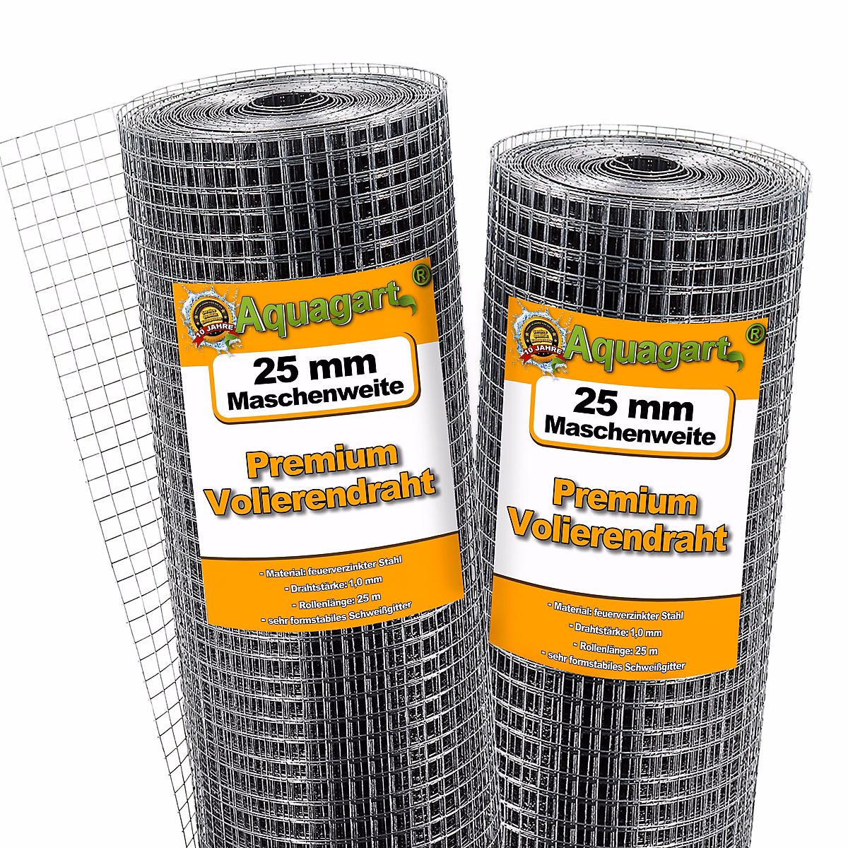 200 m x 1 m grillage pour volière – grille métallique, grillage soudé, 25mm Aquagart