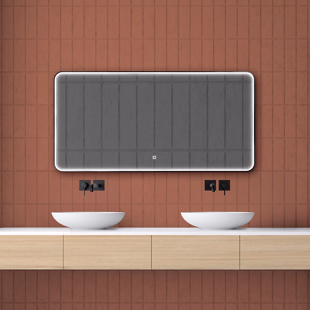 Miroir de salle de bains lumineux LED rectangulaire l. 140 x H. 70 cm MPGlass Denver – Réf. JSHDKUVSR2119198079