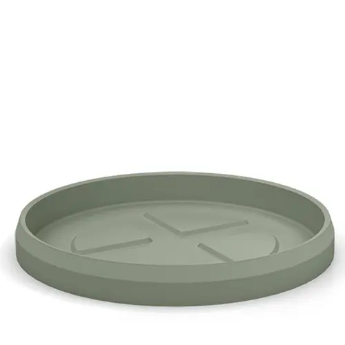 Vie extérieure：Soucoupe ronde en plastique coloris vert laguna Veca Tyle - Ø 44 cm