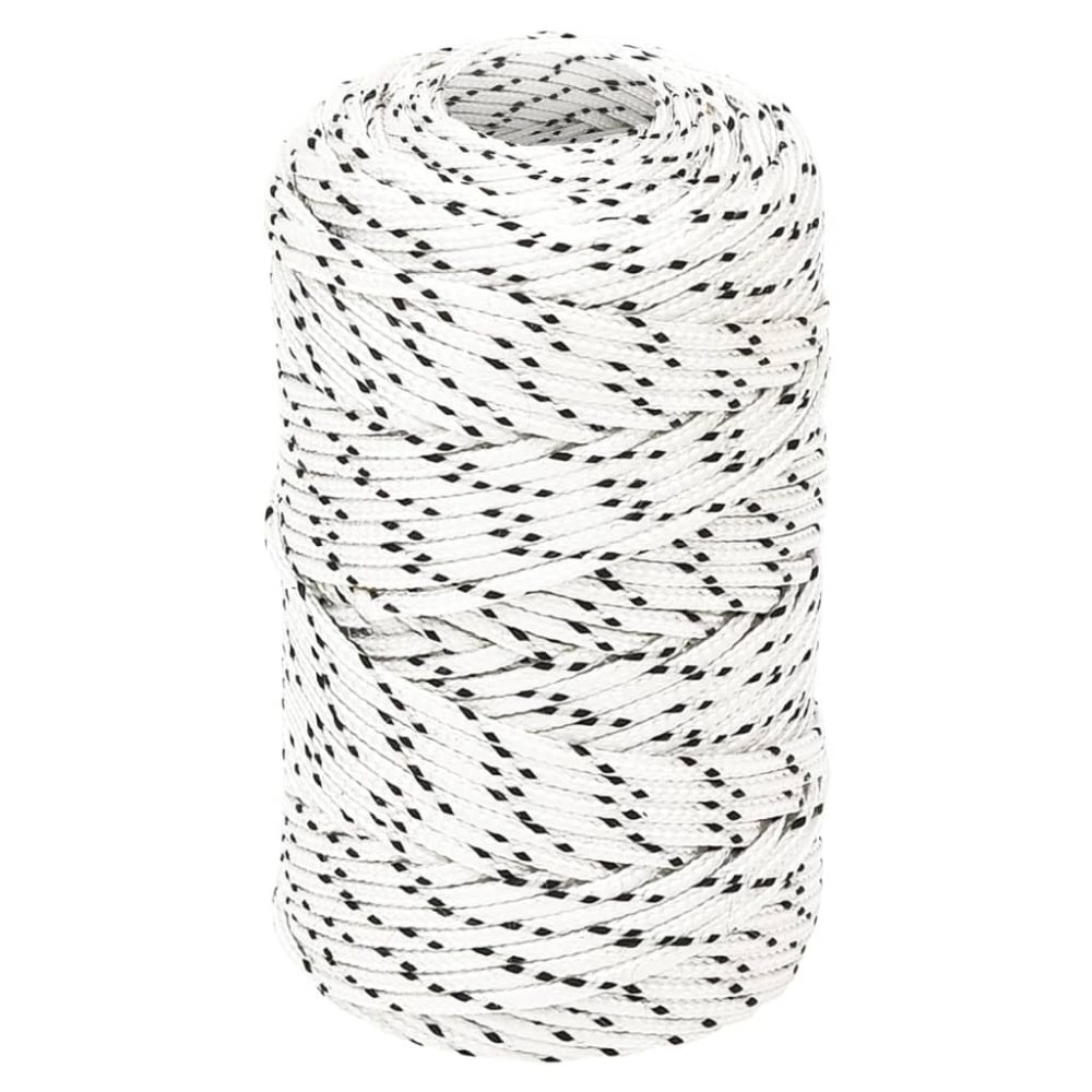 vidaXL Corde de bateau tressé Blanc 2 mmx250 m Polyester
