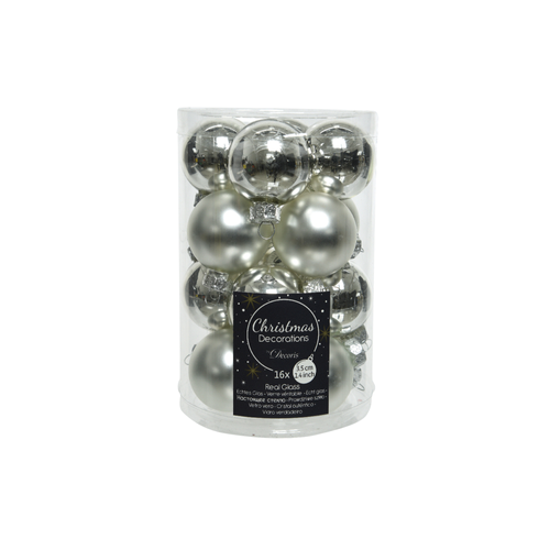 BOULES EN VERRE MIX ARGENT X16 ∅3,50CM