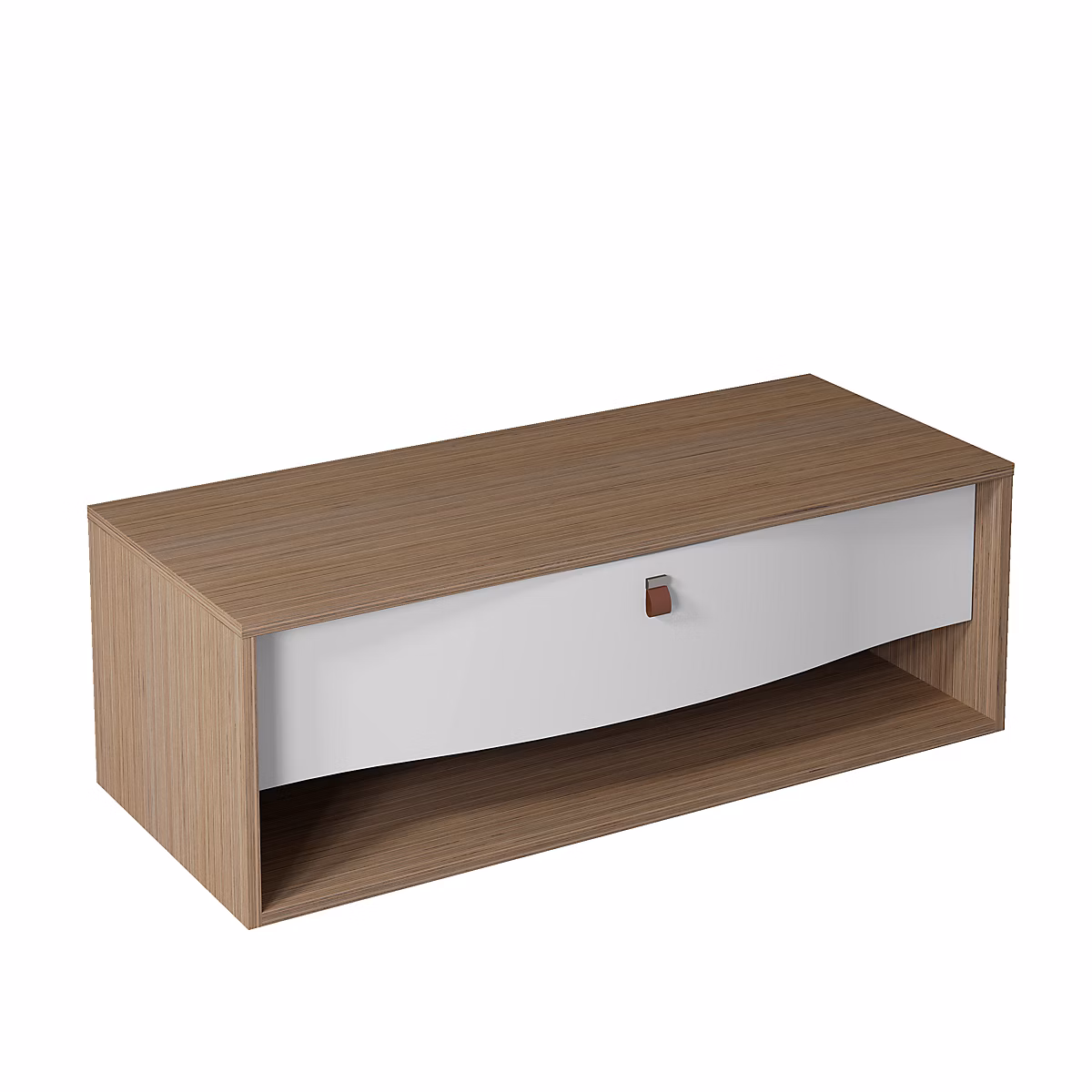 Meuble sous vasque suspendu l.120 x H.40 x P.50 cm – blanc mat, 1 tiroir, Decotec Havana