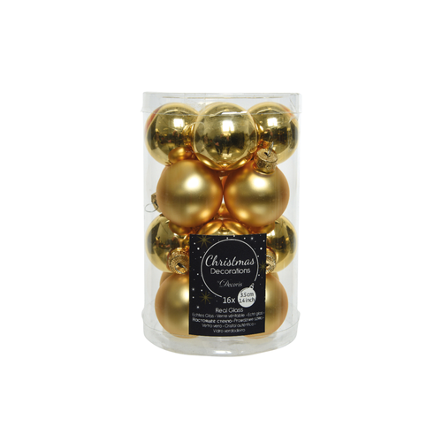 BOULES EN VERRE MIX OR CLAIR X16 ∅3,50CM